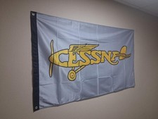 CESSNA FLAGS 3FT X 5FT-EXCELLENT QUALITY. OLD ORIGIANAL COMPANY LOGO-GRAY COLOR picture