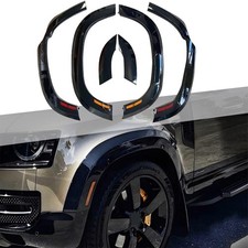 6x Gloss Black Wheel Fender Flare Trim Arch w/ Light For Land Rover Defender 110 picture