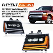 Pair Projector LED DRL Headlights For 2007-14 Chevrolet Tahoe Avalanche Suburban picture
