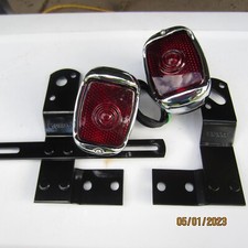 1940-53 Chevy truck taillights, black housing and brackets 6 VOLT. picture