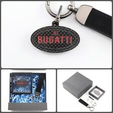 BUGATTI 3D carved Real Carbon Fiber Keychain Keyring Personalized gifts (#1) picture