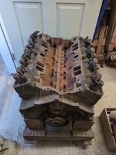 350 Engine block (C/N:14010207) with 2 Chevy (8917291) Hump Heads picture