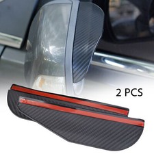 2PCS Carbon Fiber Black Mirror Rain Visor Guard For Car Auto Accessories picture