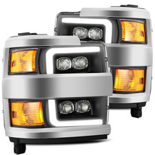 For 15-19 Chevrolet Silverado 2500 3500 AlphaRex Nova Black LED Headlights Lamps picture