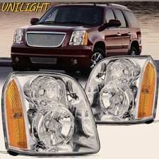  Factory Headlights Assembly for 2007-2014 GMC Yukon XL 1500 Denali Headlamp L+R picture