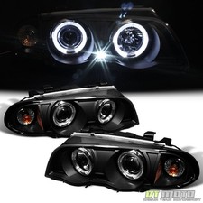 Blk 1999-2001 BMW E46 3-Series Sedan 323i 328i 330 LED Halo Projector Headlights picture