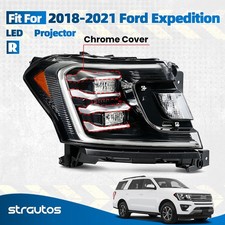 For 2018-2021 Ford Expedition Full LED Headlight w/ LED DRL Chrome Passenger RH picture