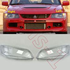 A Pair Front Headlight Lens Housing+Glue For Mitsubishi Lancer Evo 9TH 2003-06 picture