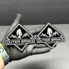 2PC Fender Outer Banks Big Sasquatch Engraved Car Emblem Badge MULTICOLOR Sport picture