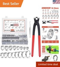 Versatile 360Pcs 304 Stainless Steel Hose Clamp Assortment - 5.3-36.1mm Range picture