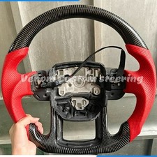 Real Carbon Fiber Heated Steering Wheel Flat For Land Rover Sport Range SVR L494 picture
