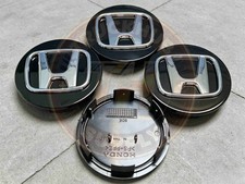 4PACK Black & Silver Honda 69MM Wheel Center Hub Cap Covers for ACCORD CIVIC MDX picture