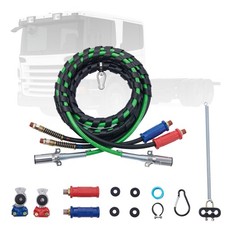 VEVOR 15FT 3-in-1 Semi Truck Air Lines Kit with 2PCS Glad Hands and Handles picture