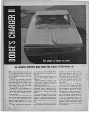 1965 DODGE CHARGER II CONCEPT CAR 5 PG ARTICLE MOPAR picture