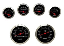 6 Gauge Set Mechanical Speedometer Hot Rod Street Rod Universal Black picture