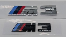 M3 BADGE FOR REAR TRUNK GLOSS BLACK OR CHROME 90mm x 20mm picture