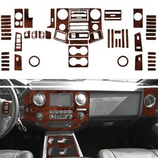 62Pcs Wood Grain Brown Full Interior Trim Kits For Ford F250/350/450/550/650/750 picture