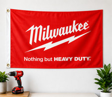 Milwaukee Power Tools Red Flag 3x5 FT Car Banner for Garage Man Cave Wall picture