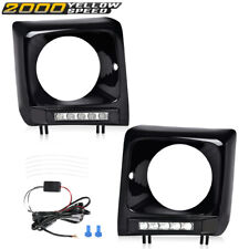 Fit For 1990-2018 Mercedes W463 G63 Wagon G500 Black Headlight Bezel w/ LED DRL picture