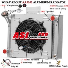 3 Rows Aluminum Radiator + Shroud Fan Fits 1982-94 Ford Ranger V8 Conversion picture