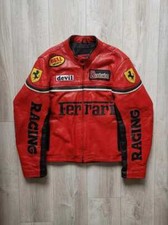 Ferrari Racing jacket motorbike motorcycle cowhide leather biker sports jacket picture
