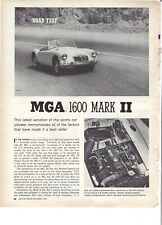 1962 MG MGA ROADSTER 4 pg ROAD TEST Article picture