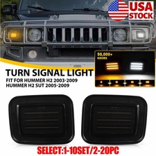 2-20X Smoked Lens Front LED Turn Signal Bumper Light White+Amber For Hummer H2 picture