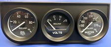 Auto Meter Autogage 2397 Black Three Gauge Consol Oil Pressure Volt Water Temp picture