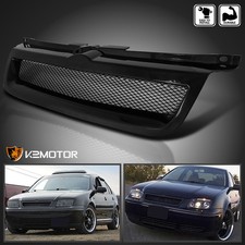 Fits 1999-2004 VW Jetta MK4 Badgeless Mesh Style Front Hood Grille Black 99-04 picture