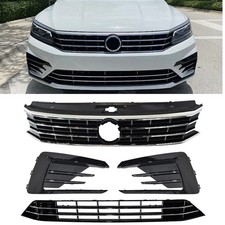 For 2016-19 VW Volkswagen Passat R-Line Front Upper+Lower Grille/Fog Light Cover picture