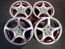 Ar68 17 Inch 4 Rays Volk Challenge Rare Color Red Used Aluminum Wheels 7J 114.3/ picture