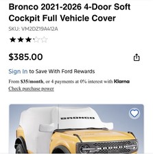 2021-2026 Ford Bronco 4door Soft Cockpit Full Vehicle Cover picture