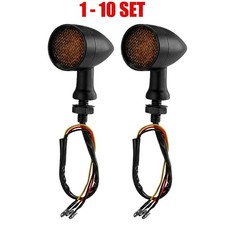 2-20X Motorcycle Blinker Turn Signal Tail Amber Light 12V M10 - Lens Replaceable picture