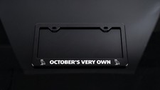 October's Very Own OVO License Plate Frame - Black PREMIUM Smooth Metal picture