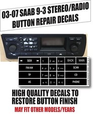 03-07 Fits Saab 9-3 93 STEREO Radio Button Repair Decal 12799617 03 04 05 06 05 picture