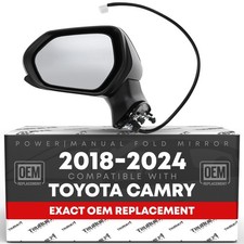 Driver Side Mirror for Toyota Camry - Powered, Manual Fold, Flat Glass - Driv... picture