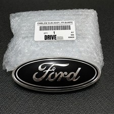 Ford 7 Inch Black Chrome Oval Emblem Pair Front Grille Rear Tailgate Badge Logo picture