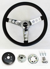 New 1968-69 Road Runner Barracuda Cuda Fury Grant Black Steering Wheel 13 1/2