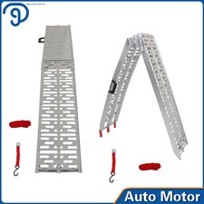 2pcs ATV UTV 7.5' Aluminum Folding Loading Ramps For Truck Motorcycle Lawn Mower picture