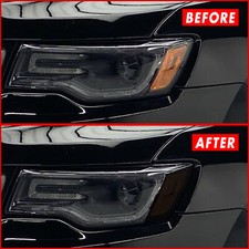 FOR 14-21 Jeep Grand Cherokee Headlight Side Marker SMOKE Vinyl Tint Overlays picture