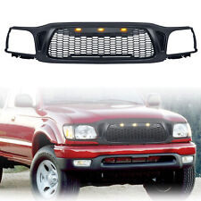 Front Grille Fit For 2001-2004 Toyota Tacoma Mesh Honeycomb Grill w/3 LED Lights picture