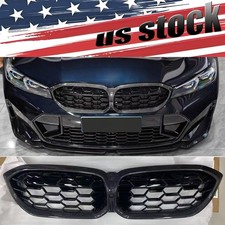 Carbon Fiber Front Kidney Mesh Grille Black For BMW 3 Series G20 330i LCI 23-26 picture