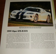1999 DODGE VIPER GTS-R/GT2 SPECS INFO PHOTO 99 GTSR picture