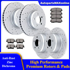 Front Rear Drilled Slotted Brake Rotors and Pads for V6 Dodge Charger Challenger picture