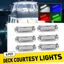 6PCS Oval Boat LED Deck Courtesy Lights 4-Color Stern Cockpit Transom Step Lamp picture