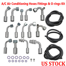 US A/C Systems Air Conditioning Hoses Fittings O-rings Universal Kit Ext Length picture
