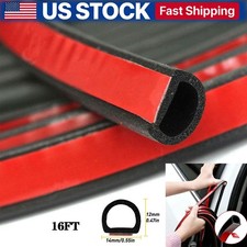 16.4Ft Rubber D Shape Door Seal Strip Self Adhesive Automotive Weather Stripping picture