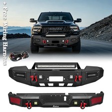 Aaiwa For 2019-2024 Dodge Ram 2500 3500 Steel Front Rear Bumper w/ Winch Plate picture