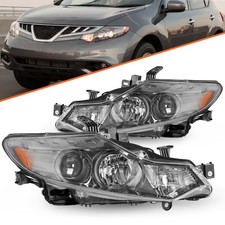 For 2009-2014 Nissan Murano Halogen Chrome Headlights Assembly Pair 09-14 picture