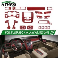 20pcs Full Interior Console Dash Trim Kit For Avalanche Tahoe 2007-13 Red Carbon picture
